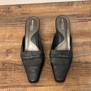 A2 By Aerosoles Black Leather Mules